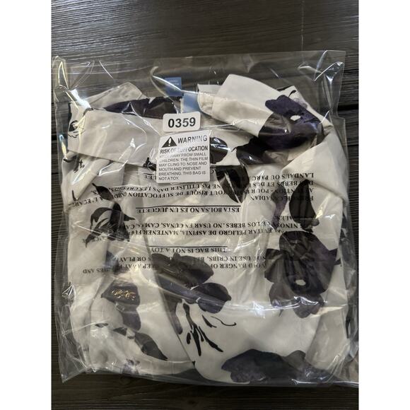 Simply Vera Vera Wang Dark Purple Black Floral Modern Blouse Tunic LG - Picture 8 of 9